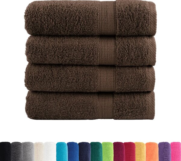 Ręczniki premium, SOLUND, 4 szt., brązowe, 100x150 cm, 600 g/m²