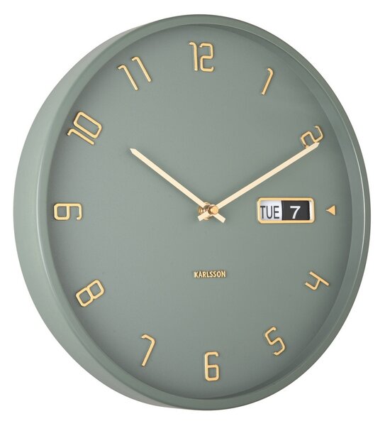 Karlsson 5953GR design zegar ścienny 30 cm, jungle green