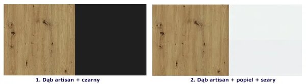 Słupek pod zabudowę piekarnika dąb artisan + czarny K1-Z59
