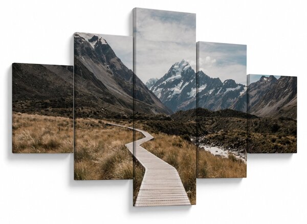 Obraz - Chodnik w dolinie góry Mt. Cook (125x70 cm)