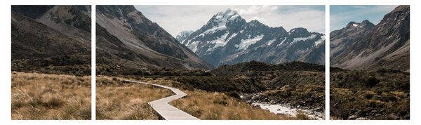 Obraz - Chodnik w dolinie góry Mt. Cook (170x50 cm)