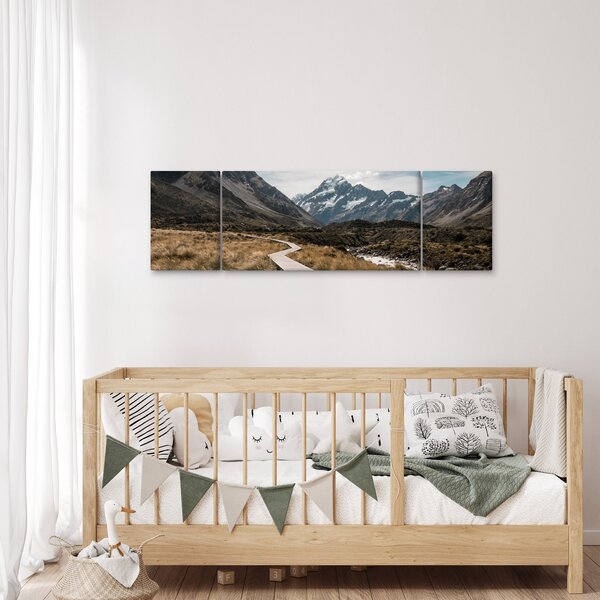Obraz - Chodnik w dolinie góry Mt. Cook (170x50 cm)