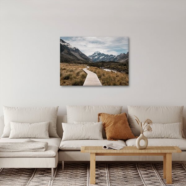 Obraz - Chodnik w dolinie góry Mt. Cook (70x50 cm)