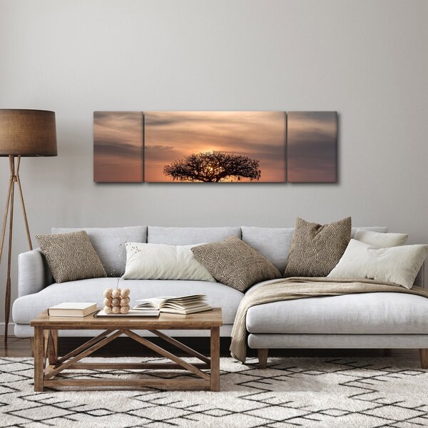 Obraz zachodu słońca w Tanzanii (170x50 cm)