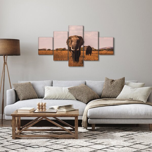 Obraz - Przybycie słonia (125x70 cm)