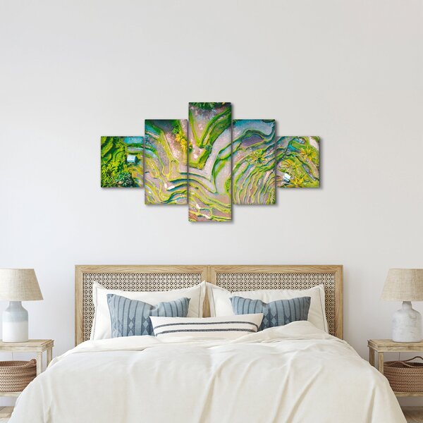 Obraz pól ryżowych z lotu ptaka (125x70 cm)