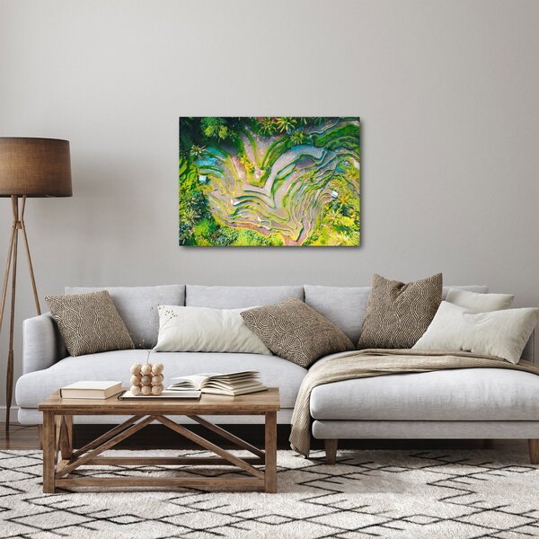 Obraz pól ryżowych z lotu ptaka (70x50 cm)
