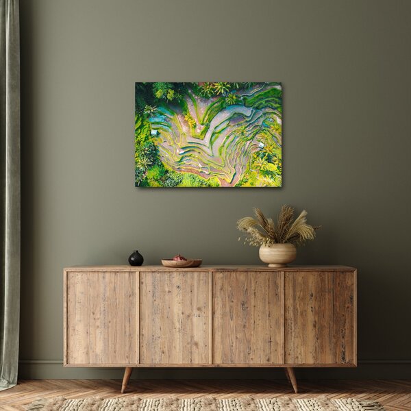 Obraz pól ryżowych z lotu ptaka (70x50 cm)