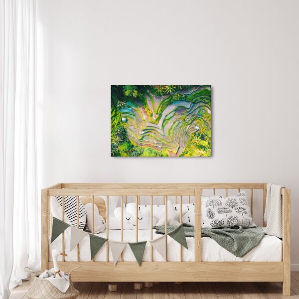 Obraz pól ryżowych z lotu ptaka (70x50 cm)
