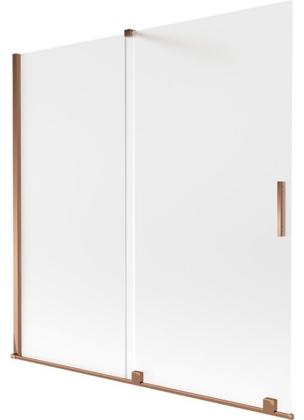 Mexen Velar parawan nawannowy 2-skrzydłowy rozsuwany 160 x 150 cm, szron, różowe złoto - 896-160-000-31-60