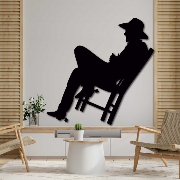 Elegancki drewniany obrazek na ścianę - KOWBOJ | SENTOP