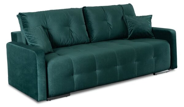 Sofa Kanapa RozkÅadana z FunkcjÄ Spania Wersalka Dwuosobowa Zielona FAVIO
