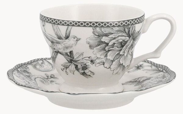 Komplet filiżanek ze spodkami z porcelany Mayfair, 6 elem