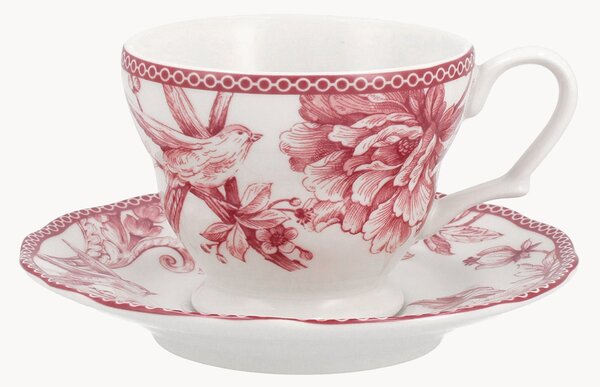 Komplet filiżanek ze spodkami z porcelany Mayfair, 6 elem