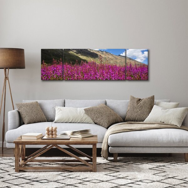 Obraz scenerii łąki górskiej (170x50 cm)