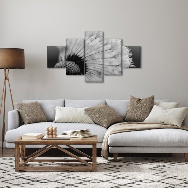 Obraz dmuchawca, czarno - biały (125x70 cm)