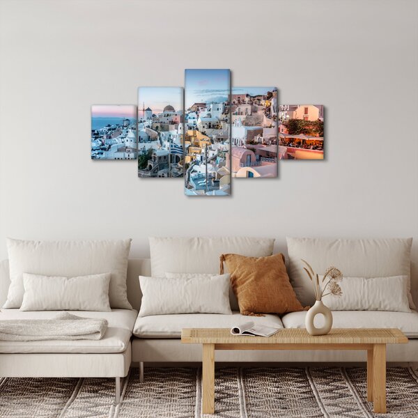 Obraz - Zmierzch na Santorini (125x70 cm)