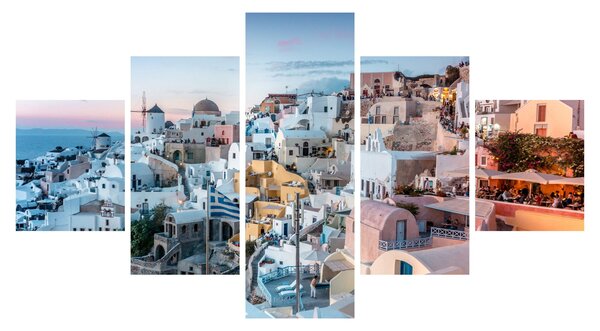 Obraz - Zmierzch na Santorini (125x70 cm)
