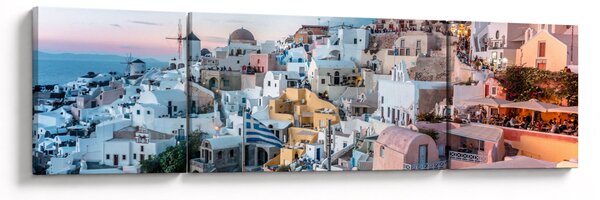 Obraz - Zmierzch na Santorini (170x50 cm)