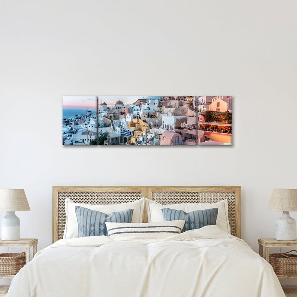 Obraz - Zmierzch na Santorini (170x50 cm)