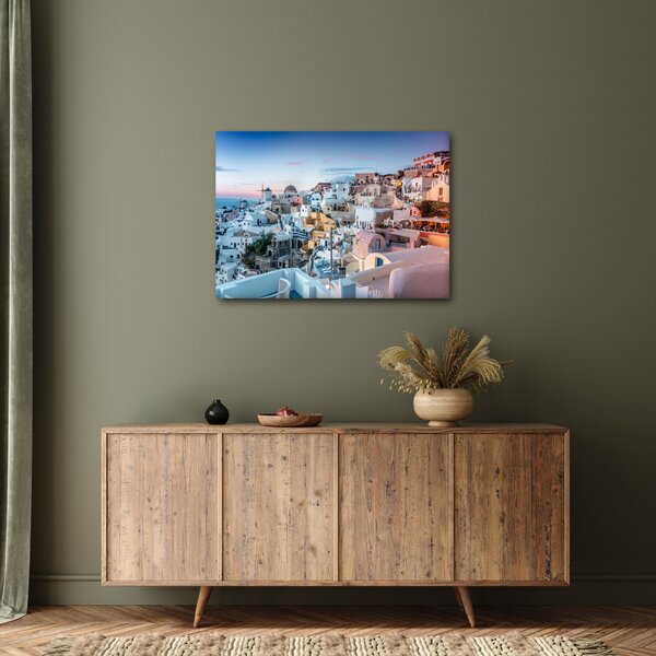 Obraz - Zmierzch na Santorini (70x50 cm)