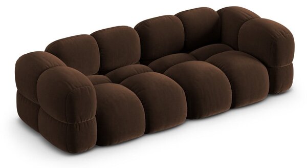 Ciemnobrązowa aksamitna sofa 250 cm Loretto – Cosmopolitan Design