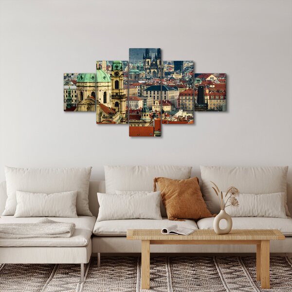 Obraz - Panorama Pragi (125x70 cm)