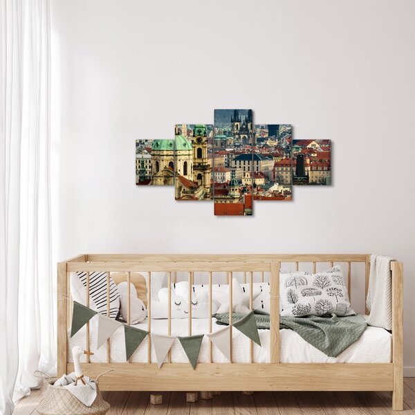 Obraz - Panorama Pragi (125x70 cm)