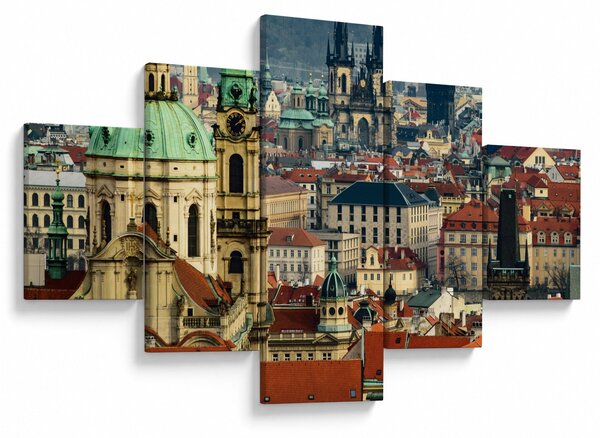 Obraz - Panorama Pragi (125x70 cm)