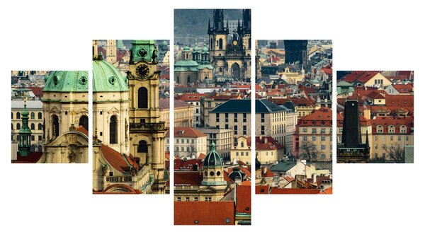 Obraz - Panorama Pragi (125x70 cm)