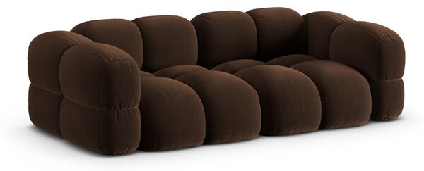 Ciemnobrązowa aksamitna sofa 250 cm Loretto – Cosmopolitan Design