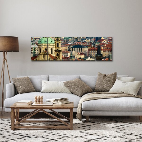 Obraz - Panorama Pragi (170x50 cm)