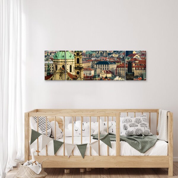 Obraz - Panorama Pragi (170x50 cm)