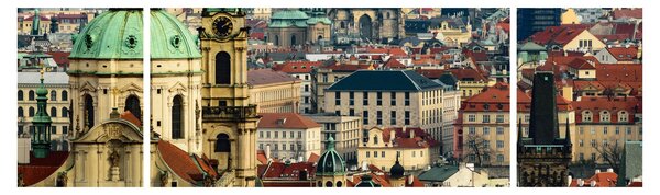 Obraz - Panorama Pragi (170x50 cm)
