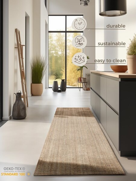 Naturalny chodnik z juty 80x200 cm Bouclé – Hanse Home