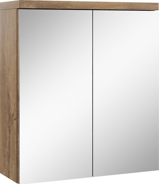 Szafka azienkowa z lustrem Toledo 60 x 60 cm Brzowy db – szafka azienkowa z lustrem i 2 drzwiami