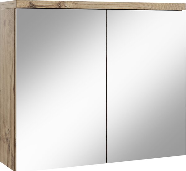 Szafka azienkowa z lustrem Toledo 80 x 60 cm db kasztanowy – szafka azienkowa z lustrem i 2 drzwiami