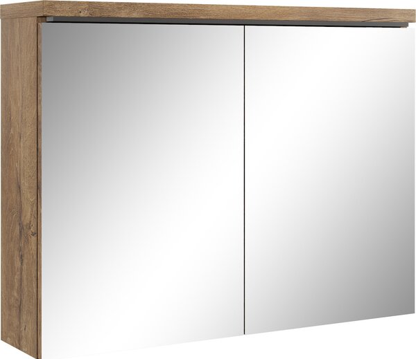 Szafka azienkowa z lustrem Paso 80 x 60 cm Brzowy db - szafka azienkowa z lustrem i 2 drzwiami