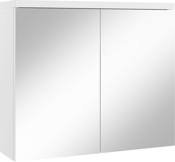 Szafka azienkowa z lustrem Toledo 80 x 60 cm, biaa matowa – szafka azienkowa z lustrem i 2 drzwiami