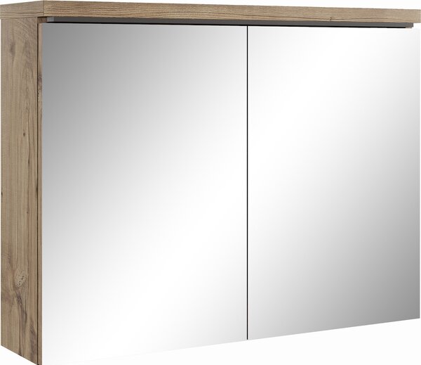 Szafka azienkowa z lustrem Paso 80 x 60 cm db kasztanowy – szafka azienkowa z lustrem i 2 drzwiami