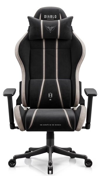 Fotel gamingowy młodzieżowy Diablo X-One Small Size materiałowy, Camel Black