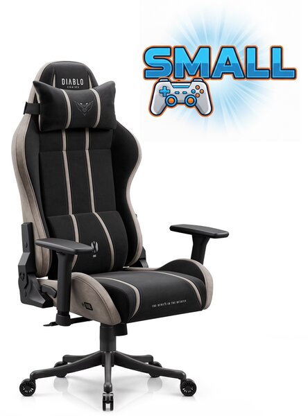 Fotel gamingowy młodzieżowy Diablo X-One Small Size materiałowy, Camel Black