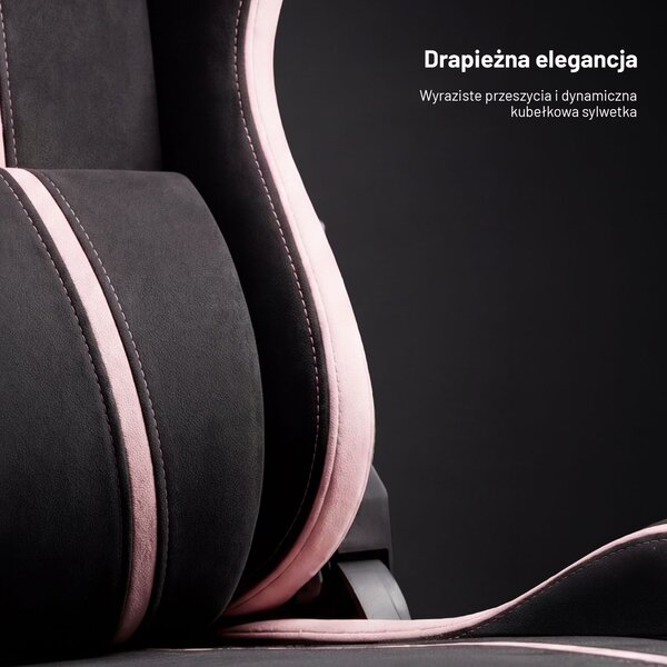 Fotel gamingowy młodzieżowy Diablo X-One Small Size materiałowy, Akira Pink