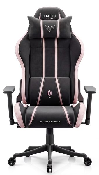 Fotel gamingowy młodzieżowy Diablo X-One Small Size materiałowy, Akira Pink