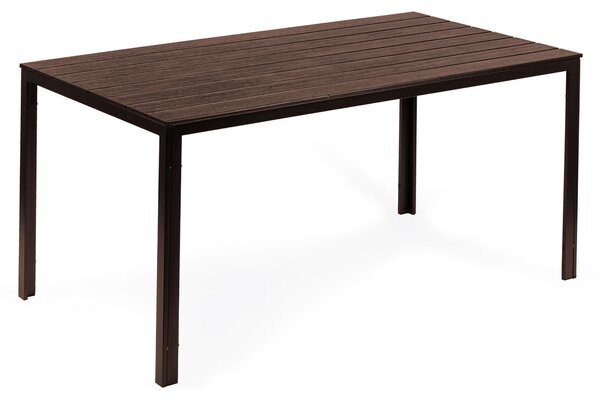 Stó ogrodowy 6-osobowy 156x78 cm polywood meble na taras brzowy MultiGarden