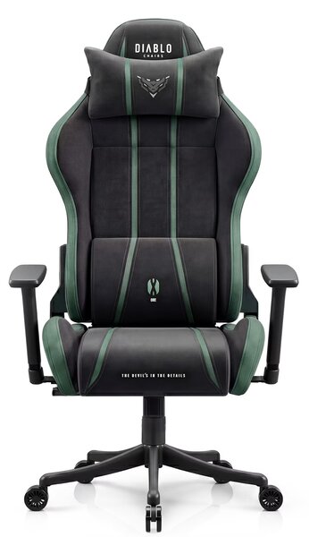 Fotel gamingowy młodzieżowy Diablo X-One Small Size materiałowy, Forest Green