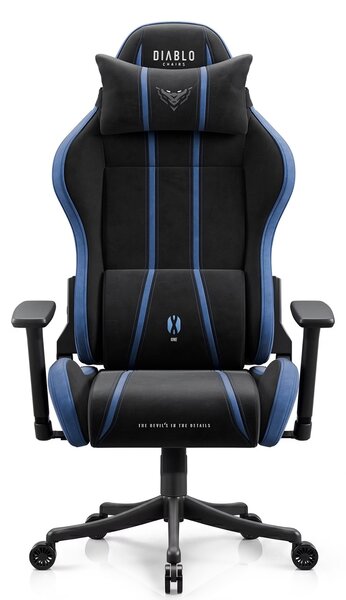 Fotel gamingowy młodzieżowy Diablo X-One Small Size materiałowy, Night Blue