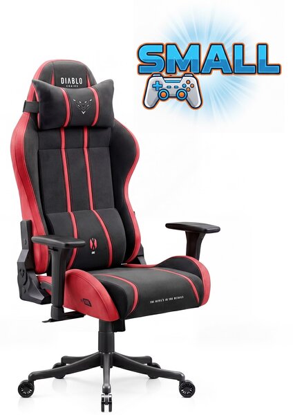 Fotel gamingowy młodzieżowy Diablo X-One Small Size materiałowy, Bloody Mary