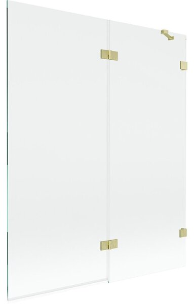 Mexen Lunar parawan nawannowy 2-skrzydłowy prawy 140 x 150 cm, transparent, złoty szczotkowany - 897-140-100-55-00-P
