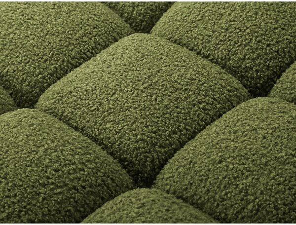 Zielony narożnik modułowy z materiału bouclé (prawostronny) Bellis – Micadoni Home